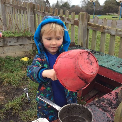 Making mud pies! 