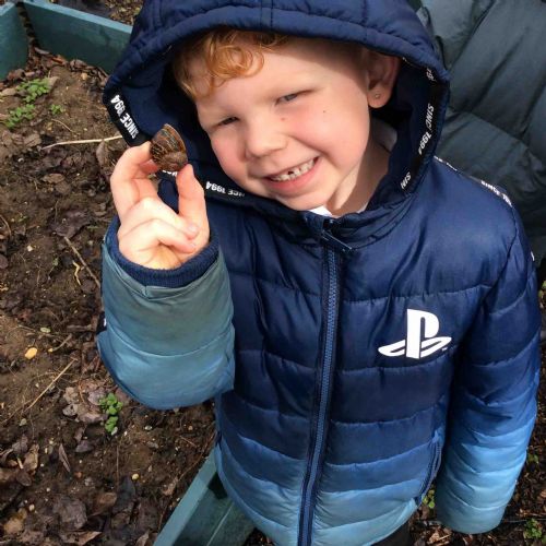 We found a snail shell too!